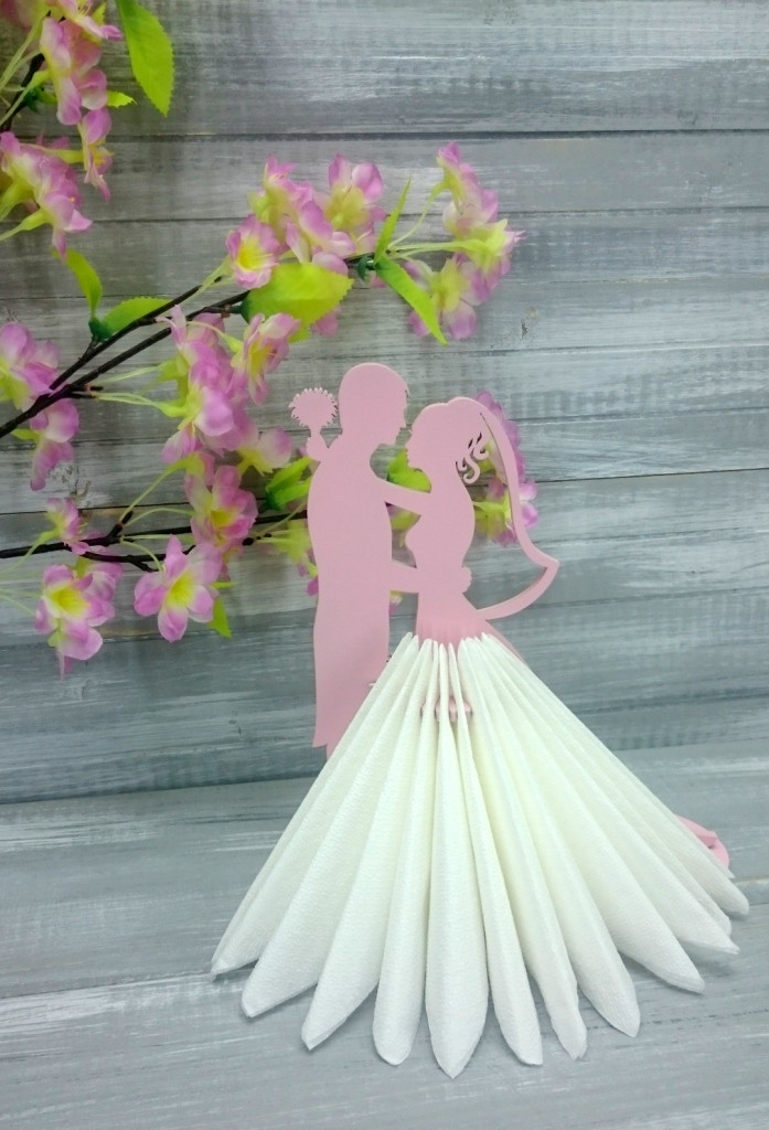 Салфетница "Жених и невеста" цвет: нежно-розовый - фото 2 - id-p120480764