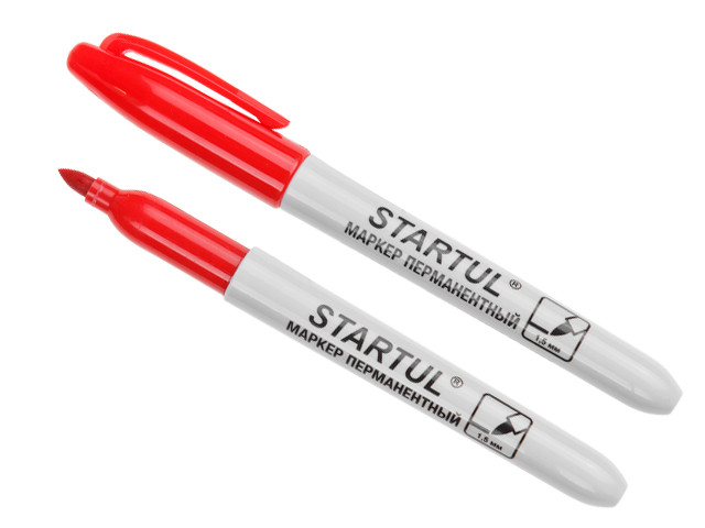 Маркер промышл. перманентный фетровый красный STARTUL PROFI (ST4350-03) (толщ. линии 1.5 мм)