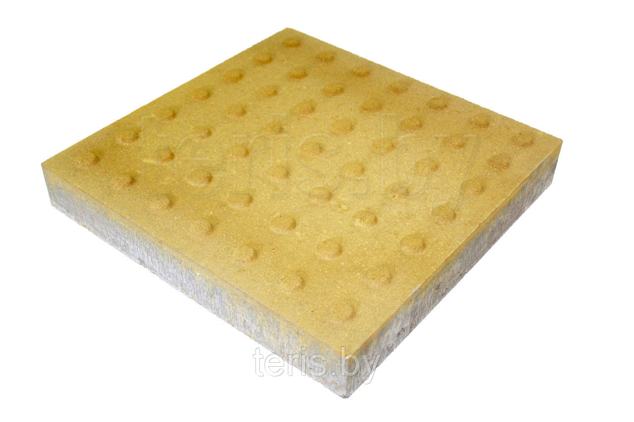 Тактильная плитка усеченный конус  40*40*8см (желтая) без учета рифа