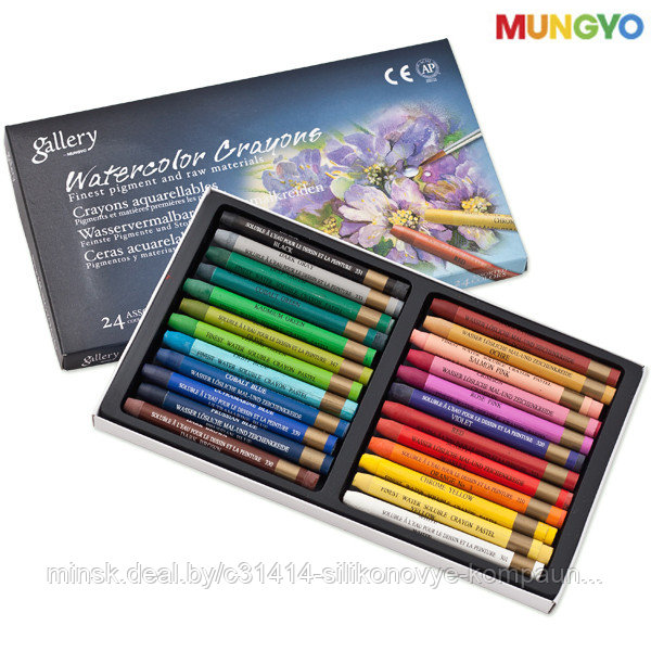 Акварельные профессиональные пастельные мелки, 24 цвета в картонной коробке MGMAC24