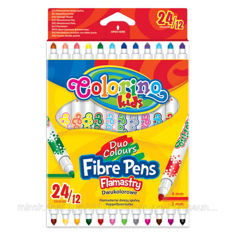 Двухсторонние фломастеры "Fibre Pens. Duo colours.", 12 шт/24 цв. CL32353PTR