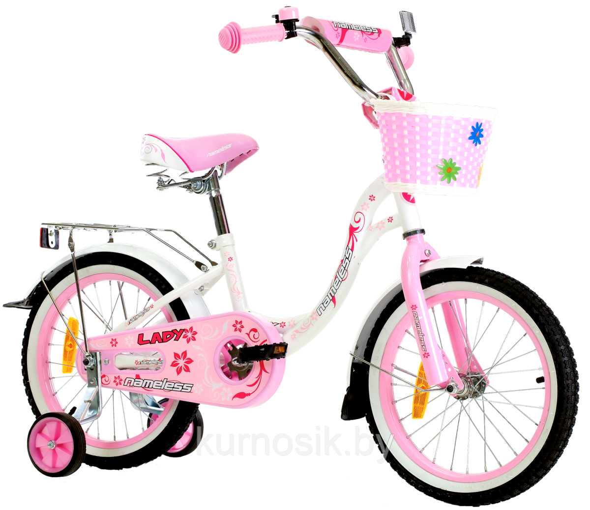 Велосипед детский Nameless LADY 18" розово-белый