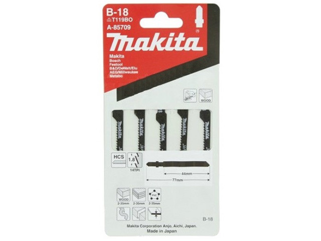 Пилка лобз. по дереву B-18 (5 шт.) MAKITA (пропил криволинейный)