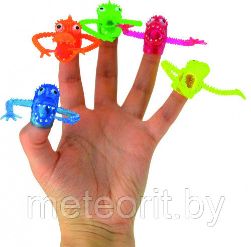 Набор пальчиковых игрушек «Зубастики», 5 штук. - фото 2 - id-p120627789