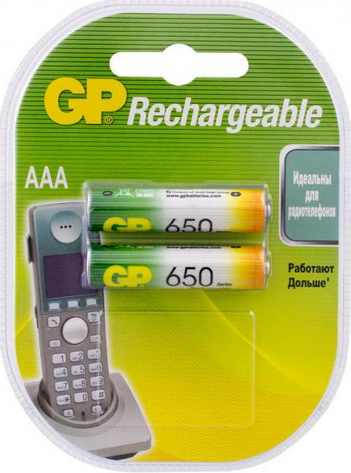 Аккумулятор никель-металлгидридный (Ni-MH) GP AAA 650 mAh - фото 1 - id-p120649896