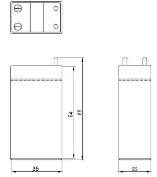 Аккумулятор Delta DT 401 4В 1Ач (герметизированная свинцово-кислотная аккумуляторная батарея 4V, 1Ah) - фото 7 - id-p120650667