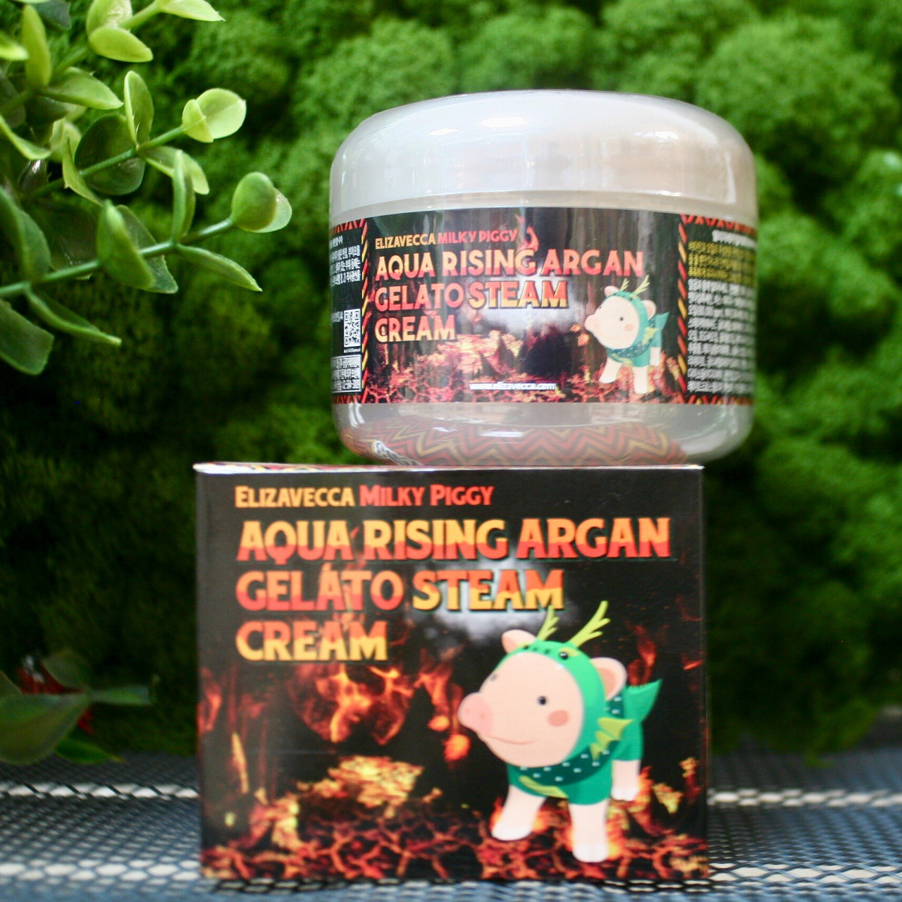 Крем для лица паровой с аргановым маслом Elizavecca Milky Piggy Aqua Rising Argan Gelato Steam Cream, 100 мл