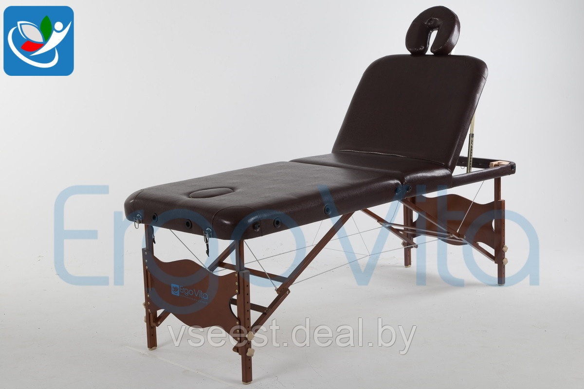 Складной массажный стол ErgoVita ELITE TITAN (темно-коричневый глянец)