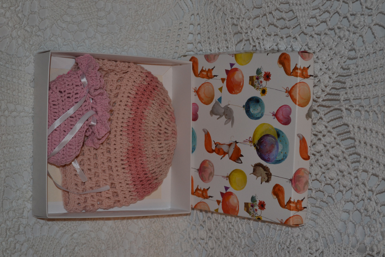 Вязанные шапочка и пинетки для новорожденной - фото 4 - id-p120693997