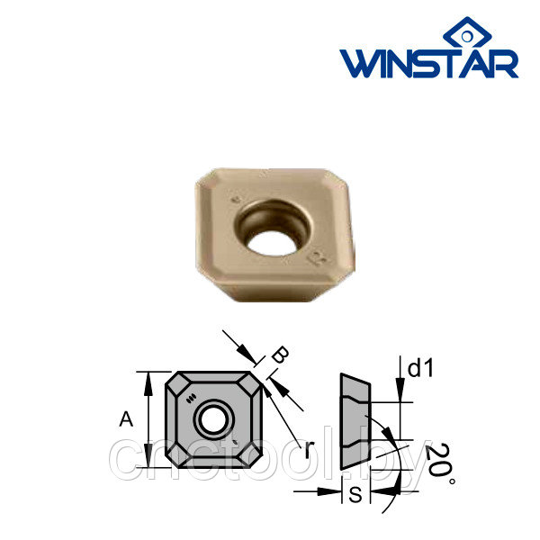 Пластина твердосплавная SEMT 13T3AGSN-RG WINSTAR (Тайвань)