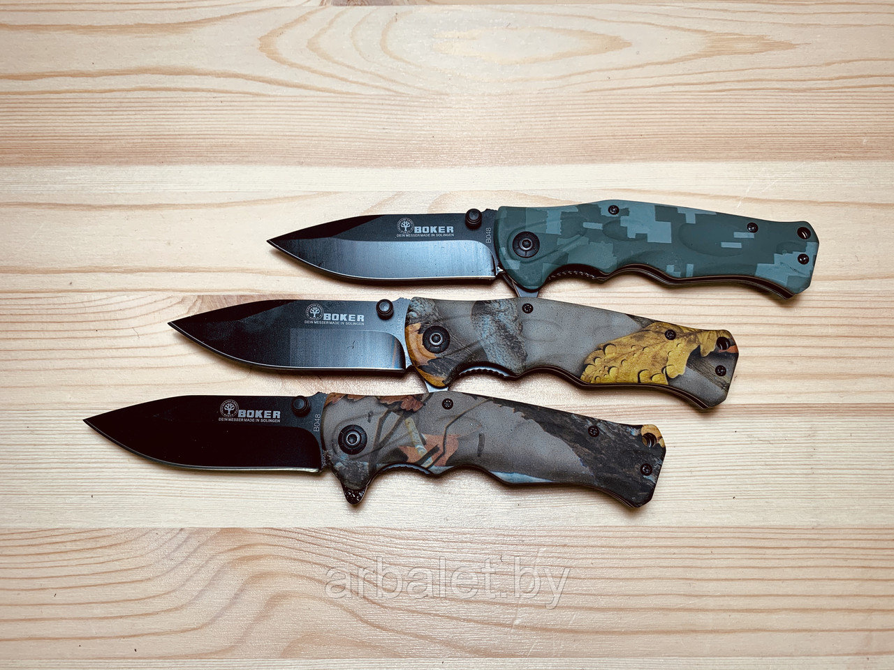 Тактический складной нож Boker B048, листва