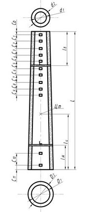 Стойки CК22.1-1.1 L-22,6 метра  железобетонные центрифугированные конические L-22,6 м, фото 2
