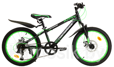 Подростковый велосипед Nameless J2000D 20" черно-зеленый