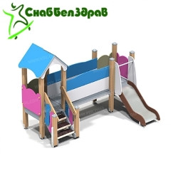 Детский игровой комплекс "Минигорка с мостиком"