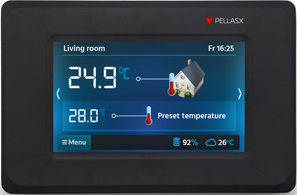 Комнатный термостат Pellas-X TOUCH для автоматики S. Control с ISM (беспроводной)