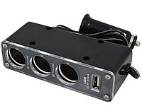 Разветвитель прикуривателя SiPL12/24 на 3 выхода+USB
