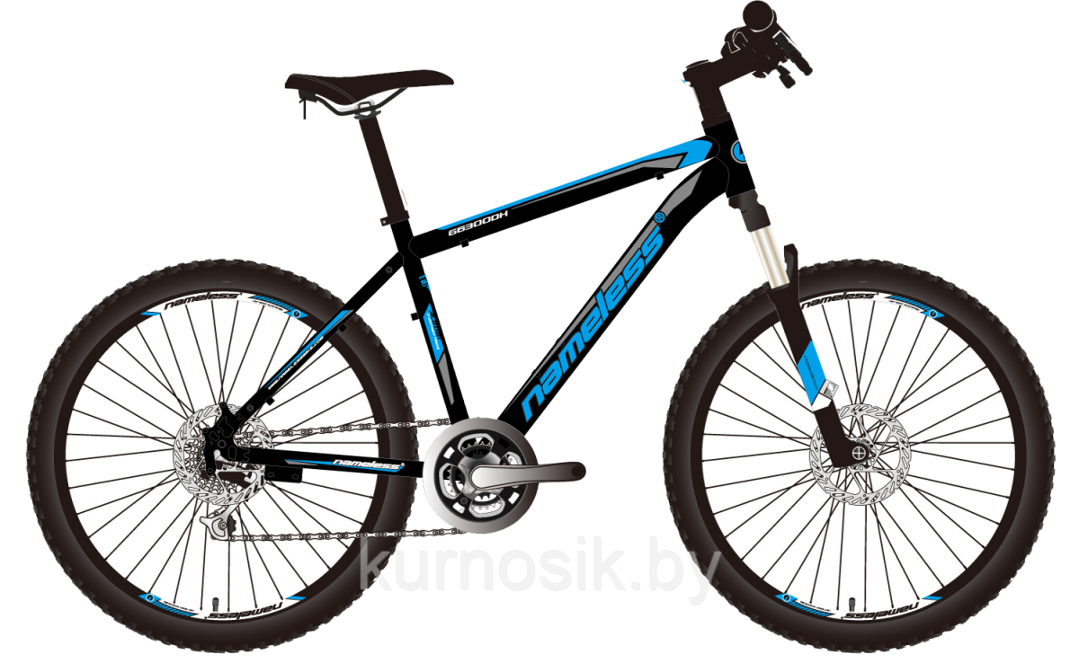 Мужской велосипед Nameless G6300DH 26" черный-синий
