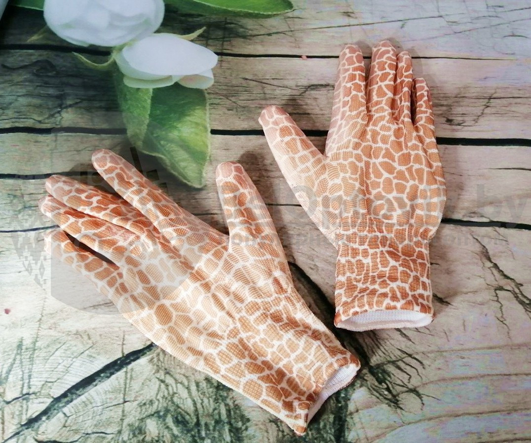 Перчатки нейлоновые тонкие, садовые, с полимерным покрытием ладони и пальцев Розовые - фото 5 - id-p120900381