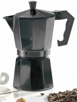 Гейзерная кофеварка на 6 порций (черная) - фото 1 - id-p7612866