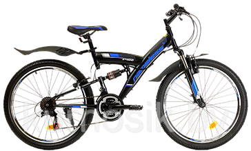 Велосипед подростковый Nameless V4100 24" черно-синий