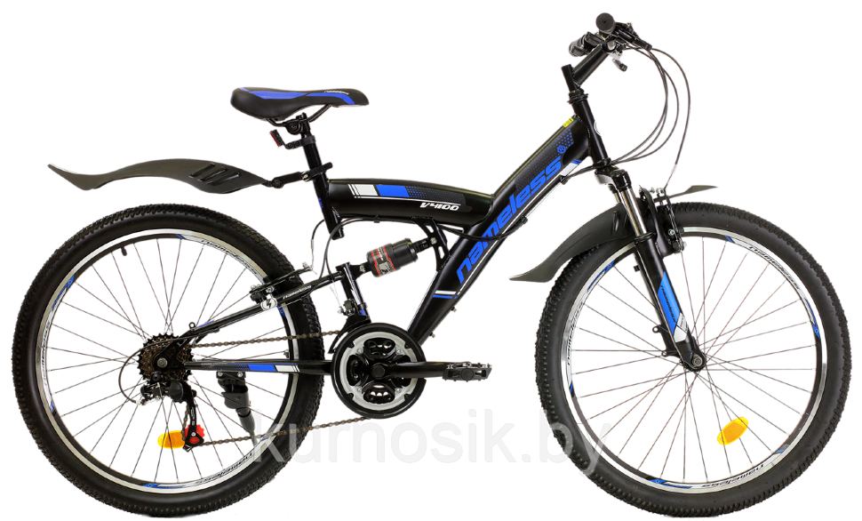 Велосипед подростковый Nameless V4100 24" черно-синий