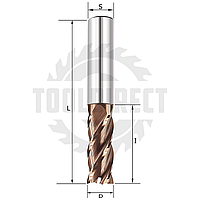 Фреза спиральная Z4 по стали для станка с ЧПУ D=8.5x25x75 S=10 Rotis