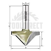 Фреза пазовая V-образная угол 90° с полкой по гипсокартону D=35x17x49 S=8 Z2 HW ARDEN