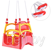Копия Качели Долони 0152/4 детские подвесные пластиковые с высокой спинкой 3 в 1 Doloni, красные