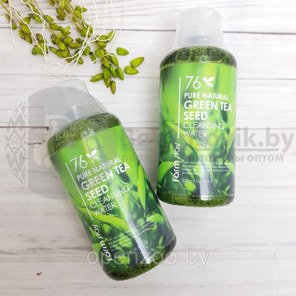 Очищающая вода с экстрактом зеленого чая Farm Stay Pure Natural Green Tea Seed Cleansing Water (Фарм Стей), - фото 3 - id-p121013056