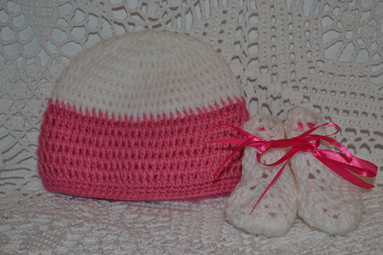 Комплект для девочки :шапочка и пинетки - фото 8 - id-p121042268
