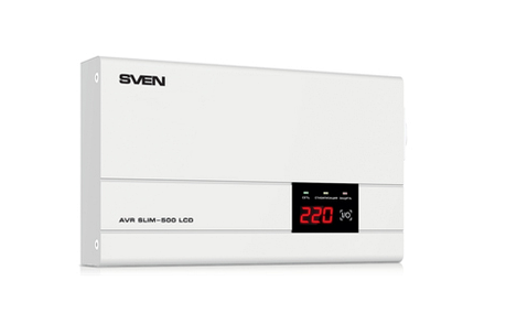 Стабилизатор напряжения SVEN AVR SLIM-500 LCD, фото 2