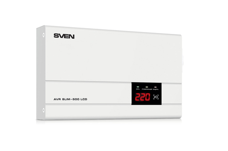 Стабилизатор напряжения SVEN AVR SLIM-500 LCD - фото 1 - id-p121049071