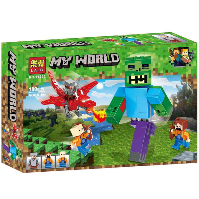 Конструктор Lari My World 11263 Зомби и красный дракон (аналог Lego Minecraft) 180 деталей