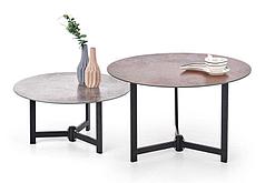 Комплект Halmar TWINS 2 стола журнальных (серый/коричневый)