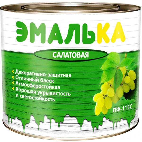 Эмаль ПФ-115 С ЭМАЛЬКА салатовая 2.0 л (1.8 кг) МАВ