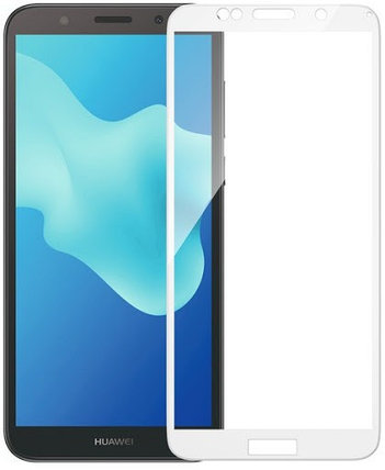 Защитное стекло для Huawei Honor 7A с полной проклейкой (Full Screen), белое, фото 2