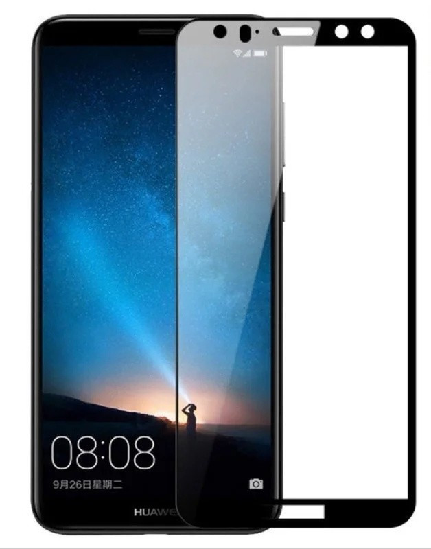 Защитное стекло для Huawei Mate 10 Lite с полной проклейкой (Full Screen), черное - фото 1 - id-p69369003