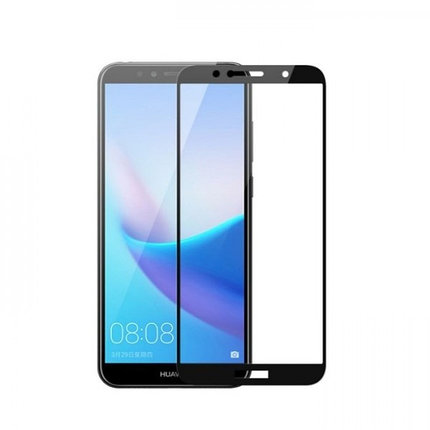 Защитное стекло для Huawei Y5 Prime (2018) с полной проклейкой (Full Screen), черное, фото 2