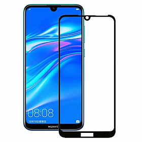 Защитное стекло для Huawei Y9 (2019) с полной проклейкой (Full Screen), черное