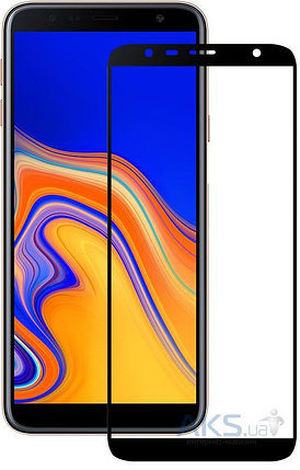 Защитное стекло для Samsung Galaxy J4 Plus 2018 (J415) с полной проклейкой (Full Screen), черное, фото 2