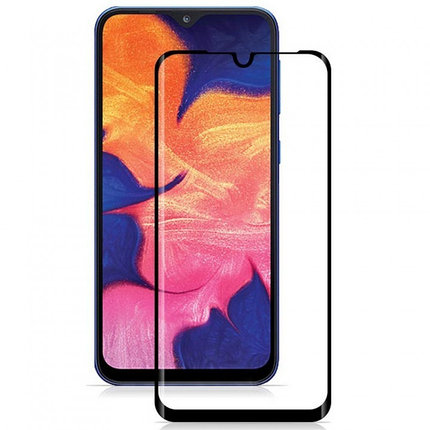 Защитное стекло для Samsung Galaxy M10 с полной проклейкой (Full Screen), черное, фото 2
