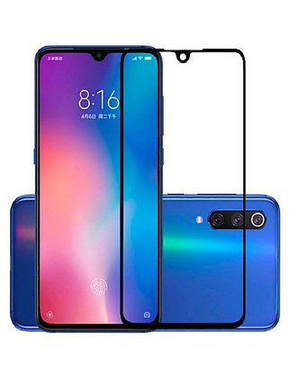 Защитное стекло для Xiaomi Mi 9 SE с полной проклейкой (Full Screen), черное, фото 2