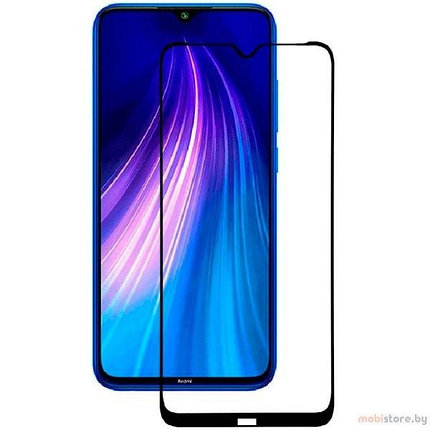 Защитное стекло для Xiaomi Redmi Note 8 с полной проклейкой (Full Screen), черное, фото 2