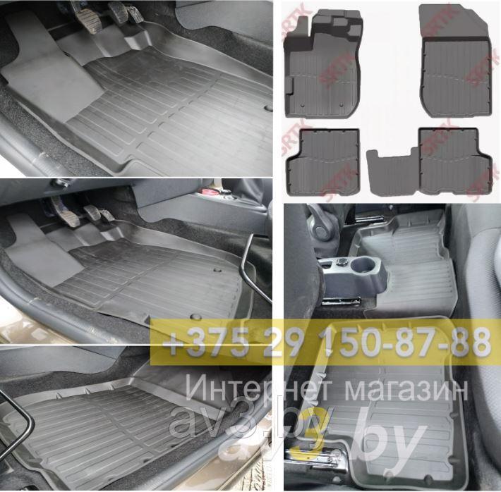 Коврики в салон Renault Logan 2 / Sandero 2 (Stepway) 2014-2022, 3D / Рено Логан Сандеро Степвей (SRTK)