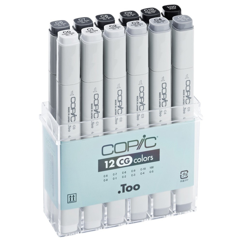 Набор маркеров Copic Cool Gray Set, 12цв.