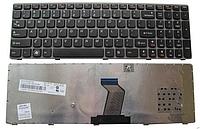Клавиатура ноутбука LENOVO Y570, серебристая рамка