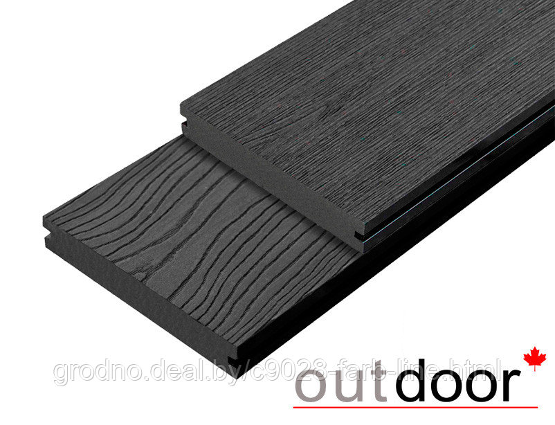 Террасная доска ДПК Outdoor 3D 140*25*3000 мм. полнотелая STORM/OCEAN BLACK черная