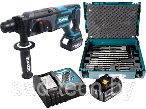 Аккум. перфоратор MAKITA DHR 241 RFE в чем. + Набор насадок MAKITA 17 шт. (B-53877) (18.0 В, 2 акк., 3.0 А/ч - фото 1 - id-p121215336