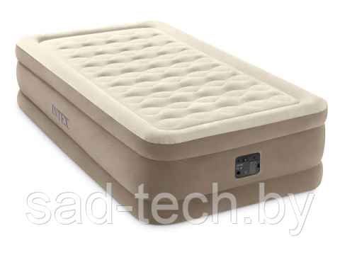 Надувная кровать Twin Ultra Plush, 99х191х46 см, встр. электрич. насос, INTEX - фото 1 - id-p121215360