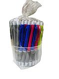 Автоматическая шариковая ручка: цветной корпус, резиновый держатель, цв. чернил - синий, фото 3